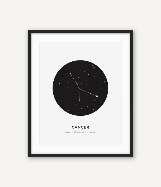 Constellation Posters Abstract Astrology Wall Art Black White Canvas Prints Each Star-Sign With 3 Traits Canvas Prints For Office Bedroom Home Decor