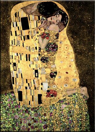 Famous Painting, Gustav Klimt, The Kiss, Poster Art Canvas Print Wall Art Decoration Classic Paintings Printed on Canvas For Modern Home Decor