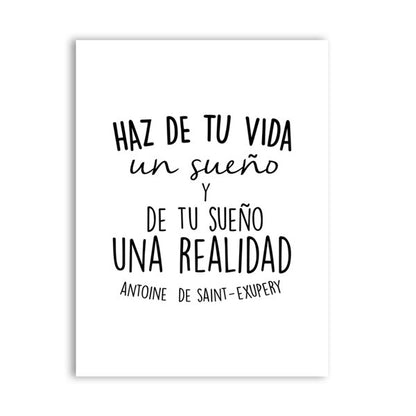 Positive Quotes In Spanish Wall Art Fine Art Canvas Prints Minimalist Black White Inspirational Daily Mantra Motivational Posters For Study Room Dorm Wall Decor