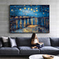 Famous Paintings Reproduction Van Gogh Starry Night Over The Rhone Post-Impressionist Fine Art Canvas Print For Living Room Wall Decor