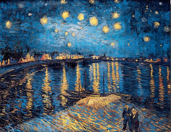 Famous Paintings Reproduction Van Gogh Starry Night Over The Rhone Post-Impressionist Fine Art Canvas Print For Living Room Wall Decor