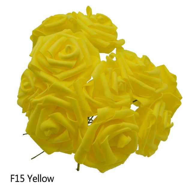 Colorful Bouquet Flowers Foam Roses Bridal Bouquet Tabletop Floral Display DIY Home Decor Nordic Floral Florist Supplies Packs of 25