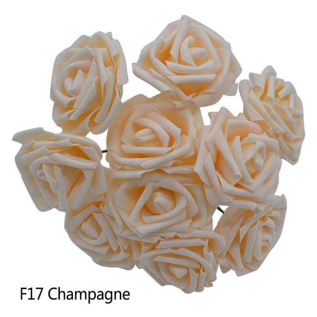 Colorful Bouquet Flowers Foam Roses Bridal Bouquet Tabletop Floral Display DIY Home Decor Nordic Floral Florist Supplies Packs of 25