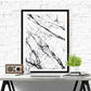 Abstract Marble Effect Wall Art Minimalist Black White Fine Art Canvas Print Simple Stylish Nordic Style Picture For Modern Interior Decor