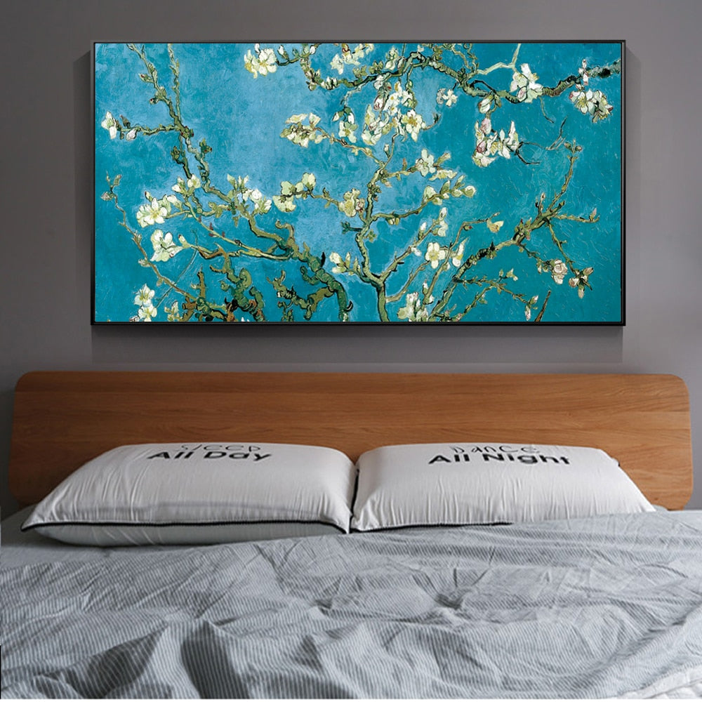 Famous Artists Wall Art Vincent Van Gogh Almond Blossoms Painting Fine Art Canvas Giclee Print Classic Impressionist Floral Wall Art Decor