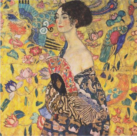 Gustav Klimt The Lady in Gold and Lady with Fan Decorative Wall Art Poster Fine Art Canvas Prints Famous Paintings Posters For Modern Home Decor