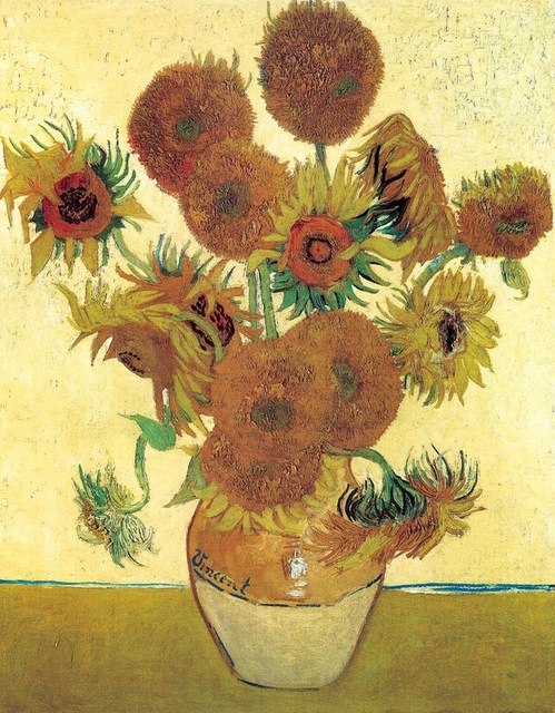 Sunflowers Posters Oil Paintings Fine Art Canvas Prints Wall Art Posters by Famous Dutch Post-Impressionist Van Gogh Paintings For Modern Home Decor