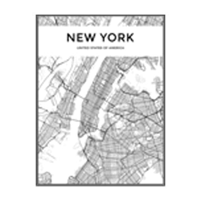 City Wall Map Art Posters Modern City Map Art Abstract Minimalist Black White Canvas Posters Prints Pictures for Modern Home Office Decoration