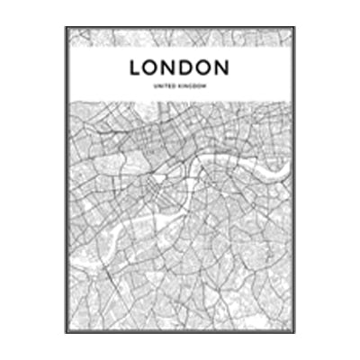 City Wall Map Art Posters Modern City Map Art Abstract Minimalist Black White Canvas Posters Prints Pictures for Modern Home Office Decoration