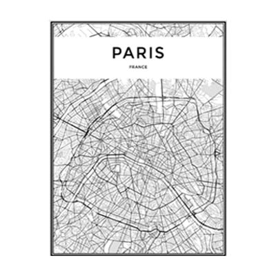 City Wall Map Art Posters Modern City Map Art Abstract Minimalist Black White Canvas Posters Prints Pictures for Modern Home Office Decoration