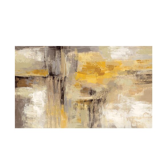 Big Size Modern Abstract Wall Art Fine Art Canvas Prints Golden Brown Yellow Beige Cream Contemporary Painting For Living Room Bedroom Home Office Decor