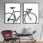 Black & White Racer Bike Bicycle Wall Art Posters Minimalist Cycle Pictures Fine Art Canvas Prints Nordic Style Pictures For Cycling Enthusiasts