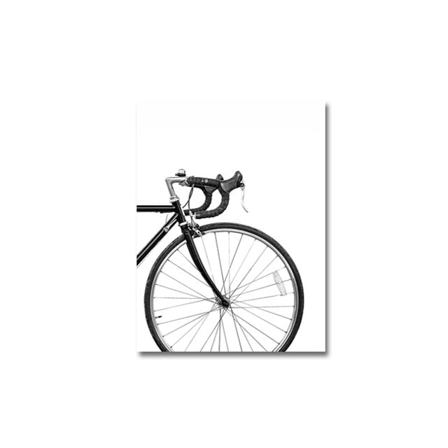 Black & White Racer Bike Bicycle Wall Art Posters Minimalist Cycle Pictures Fine Art Canvas Prints Nordic Style Pictures For Cycling Enthusiasts
