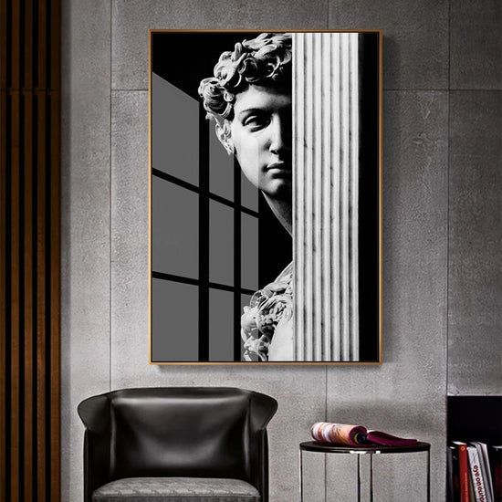Abstract Renaissance Wall Art Black And White Statue Of David Fine Art ...