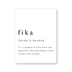 Definition of Fika Swedish Tradition Nordic Wall Art Minimalist Black White Fine Art Canvas Print Modern Pictures For Scandinavian Home Office Interior Decor