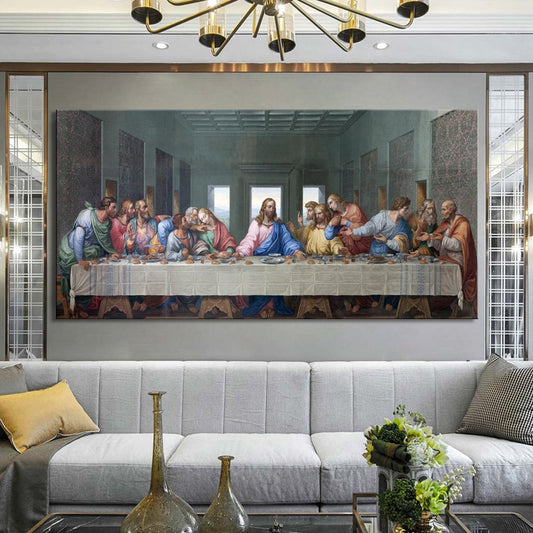 Famous Paintings Leonardo Da Vinci's The Last Supper Poster Fine Art Canvas Print Classic Art Paintings Wall Art For Dining Room Home Decor