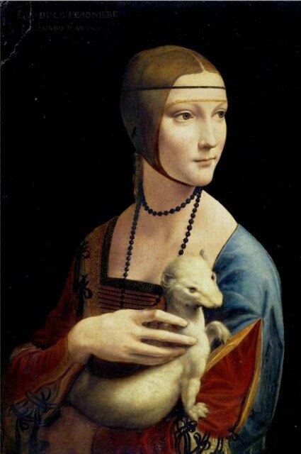 Famous Painting The Lady with an Ermine Leonardo da Vinci Classic High Renaissance Oil Painting Fine Art Canvas Print for Dining Room Decor