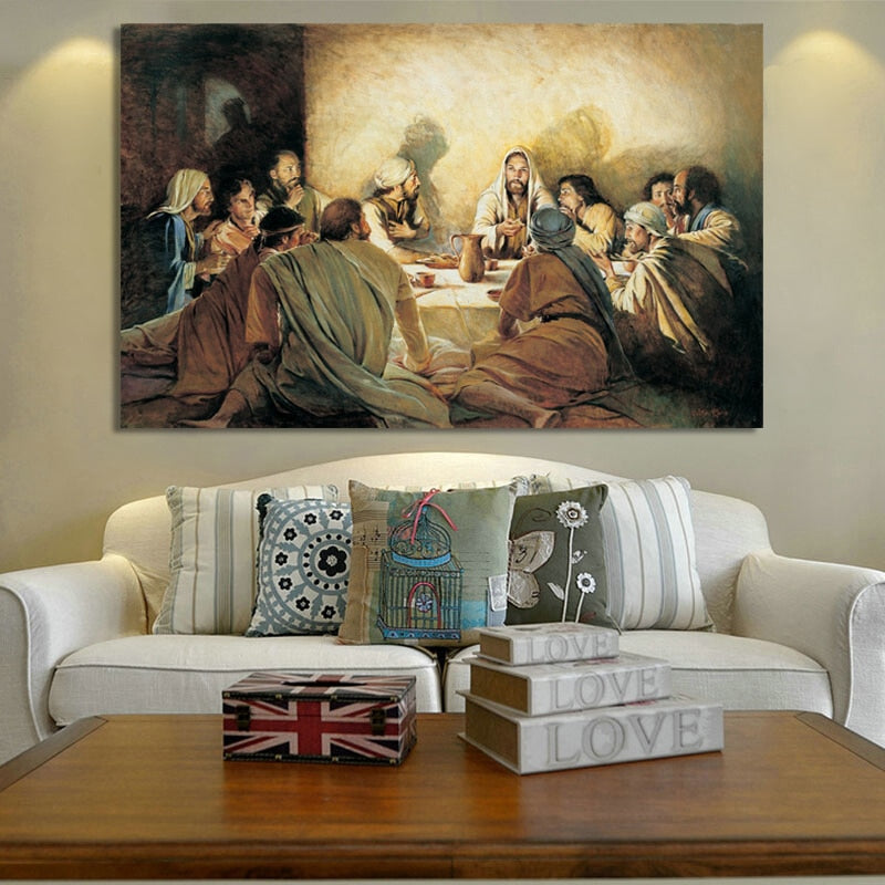 Classical Painting Wall Art Jesus Betrayal Disciples Last Dinner Fine Art Painting For Dining Room Living Room Classic Style Wall Decoration Raw Canvas Print
