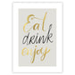 Eat Drink Enjoy Food Makes Me Happy Time For Tea Wall Art Kitchen Posters Fine Art Canvas Prints Colorful Restaurant Wall Decor