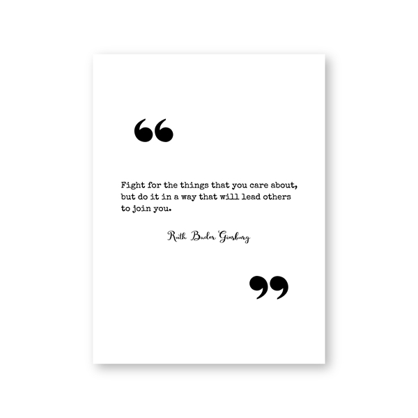 The Notorious RBG Ruth Bader Ginsberg Famous Quotation Black White Wall Art Fine Art Canvas Print Minimalist Inspirational Motivational Posters Wall Art Decor