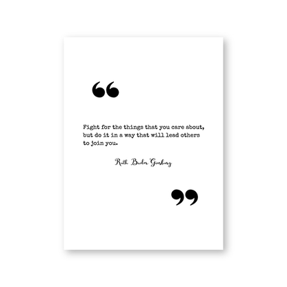 The Notorious RBG Ruth Bader Ginsberg Famous Quotation Black White Wall Art Fine Art Canvas Print Minimalist Inspirational Motivational Posters Wall Art Decor