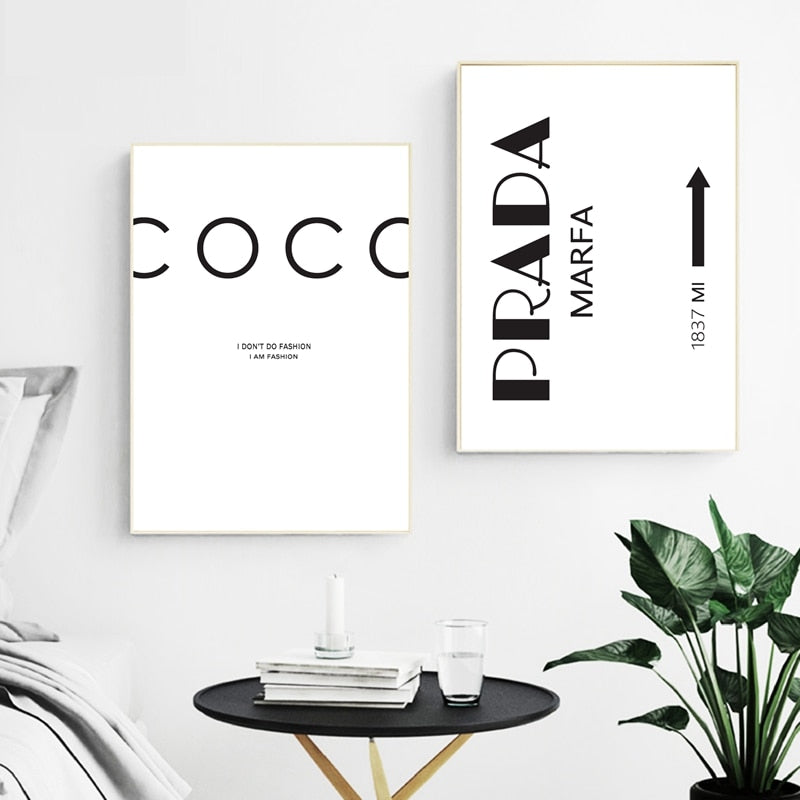 I Don't Do Fashion Black And White Posters Nordic Style Minimalist Wall Art Fine Art Canvas Prints Salon Wall Art For Boutique Living Room Bedroom Home Decor